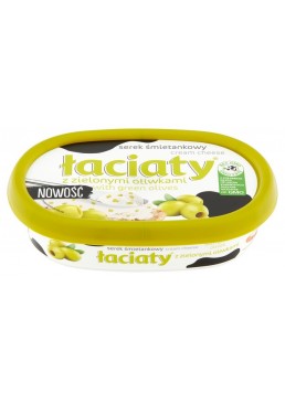 Сыр сливочный Laciaty z zielonymi oliwkami с Оливками, 135 г