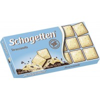 Шоколад Schogetten Stracciatella белый с кусочками зерен какао, 100 г