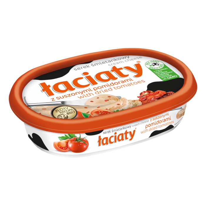 Сир вершковий Łaciaty z suszonymi pomidorami з помідорами, 135 г (016203) - 