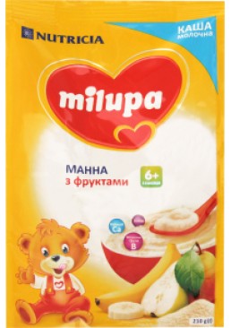 Молочна каша Milupa Манна з фруктами, 210 г