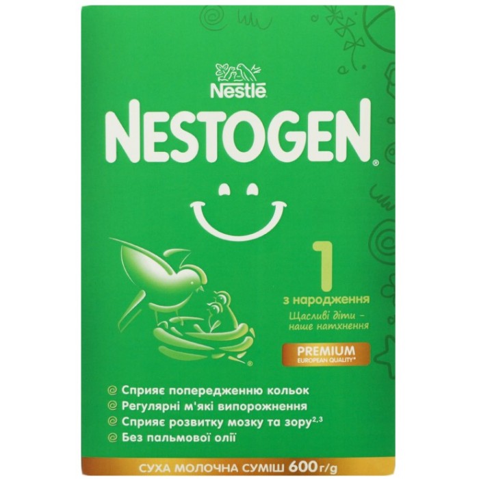 Суха суміш молочна Nestogen 1 з лактобактеріями L. Reuteri для дітей з народження, 600 г - 