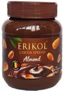 Шоколадная крем-паста Erikol с миндальным орехом, 400 г