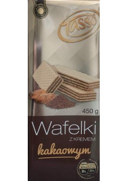 Вафли Tasso Wafelki Kakaowym Kremom з шоколадным кремом, 450 г