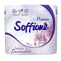 Туалетний папір Soffione Toscana Lavenderr 3 шари, 4 рулони