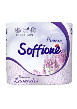 Туалетная бумага Soffione Toscana Lavenderr 3 слоя, 4 рулона
