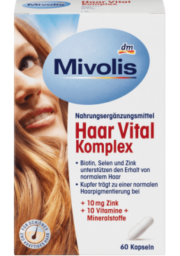 Комплекс вітамінів для здорового волосся, нігтів і шкіри Mivolis, 60 шт