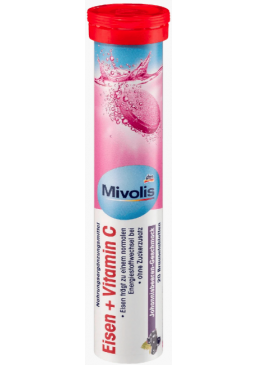 Шипучі таблетки-вітаміни Mivolis Eisen + Vitamin C, 20 шт