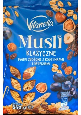 Мюсли Vitanella Klasyczne c орешками и изюмом, 350 г