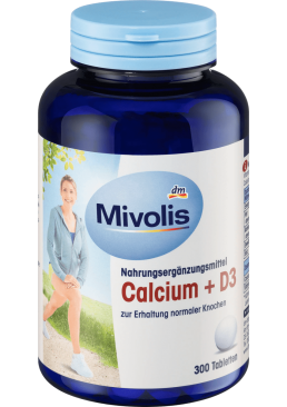 Біологічно активна добавка Кальцій + D3 таблетки Mivolis, 300 шт