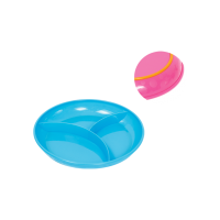 Тарелка секционная Курносики для кормления с прорезиненным дном, 1 шт